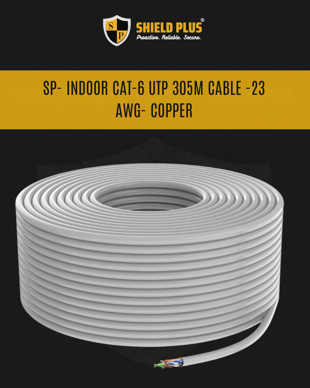 SP- INDOOR CAT-6 UTP 305M CABLE -23 AWG- COPPER