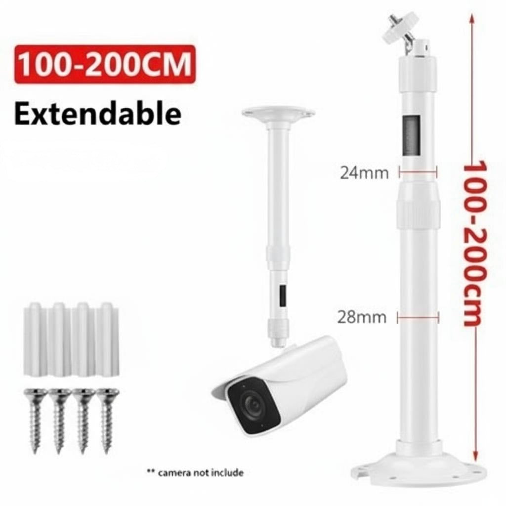 SP- I BRACKET TELESCOPIC 100-200CM WHITE POWDER COATED