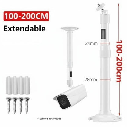 SP- I BRACKET TELESCOPIC 100-200CM WHITE POWDER COATED
