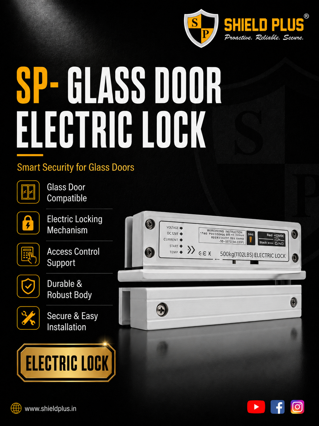 SP-GLASS DOOR ELECTRIC LOCK