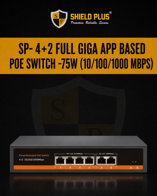SP- 4+2 FULL GIGA  APP BASED POE SWITCH -75W (10/100/1000 MBPS)