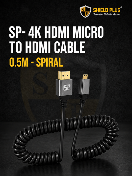 SP- 4K HDMI MICRO TO HDMI CABLE 0.5M -SPIRAL