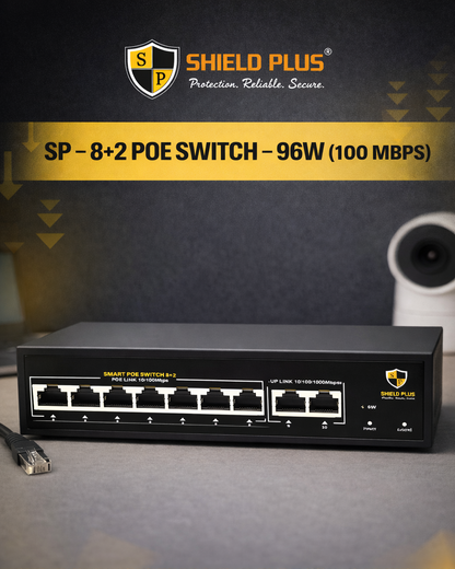 SP- 8+2 POE SWITCH - 96W (100 MBPS)