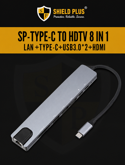SP-TYPE-C TO HDTV 8 IN 1 LAN +TYPE-C+USB3.0*2+HDMI