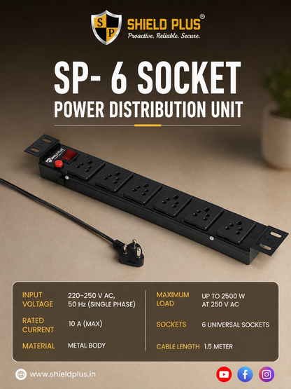 SP- 6 SOCKET POWER DISTRIBUTION UNIT