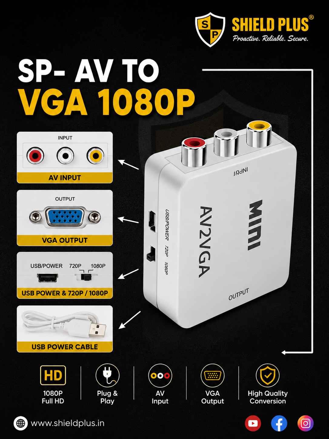 SP- AV TO VGA 1080P