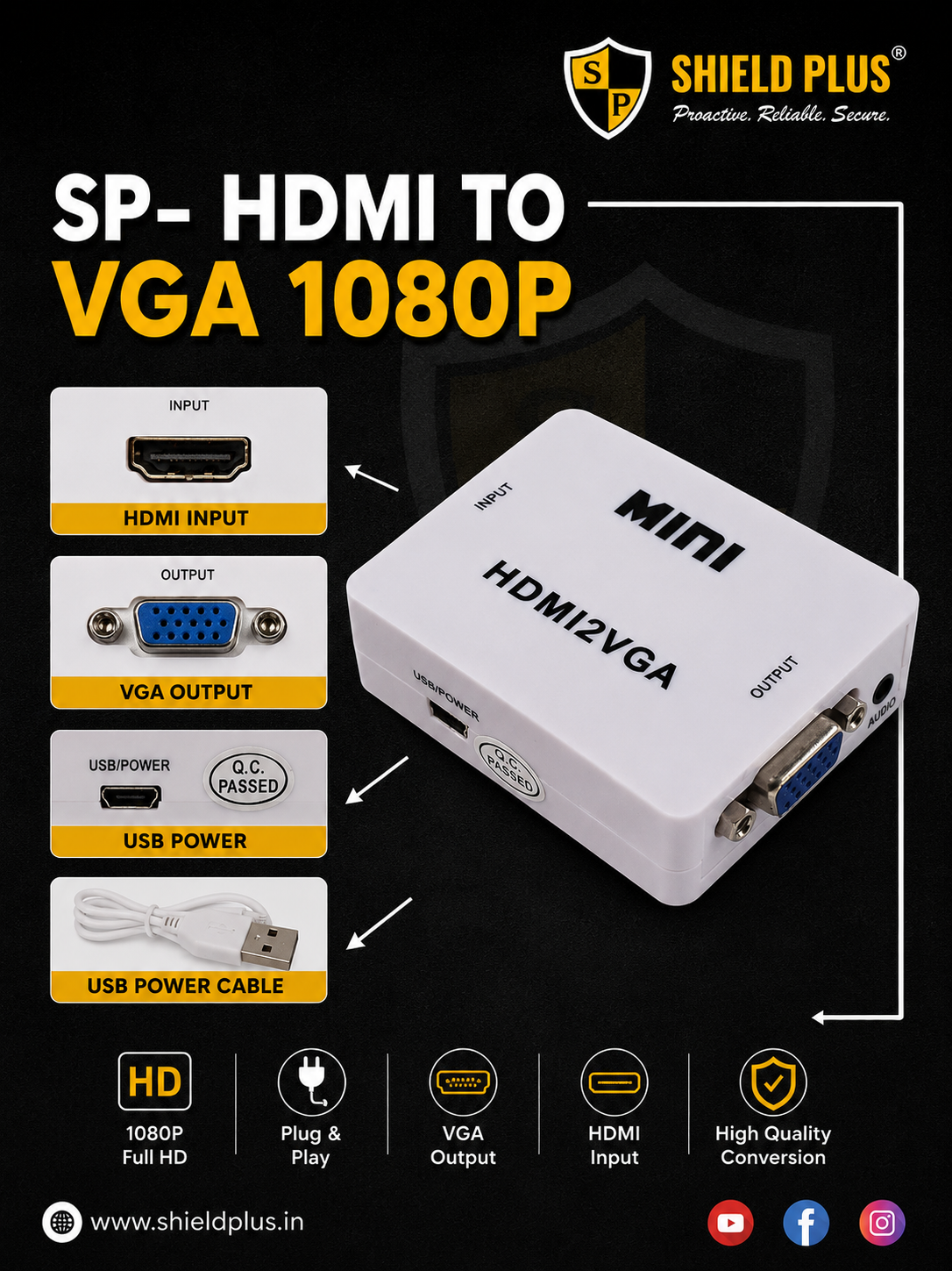 SP- HDMI TO VGA 1080P