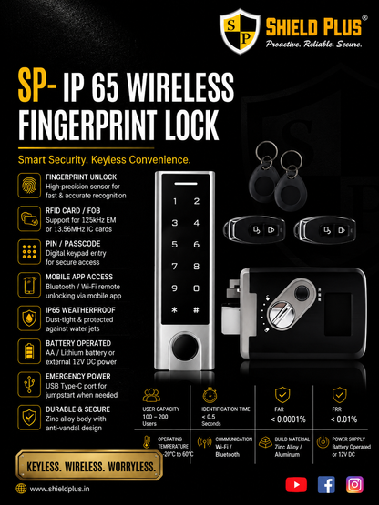 SP- IP 65 WIRELESS FINGERPRINT LOCK