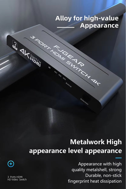 SP- HDMI SWITCH 3 PORT WITH REMOTE -4K -30 Hz