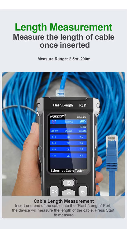 SP- 8506 NETWORK CABLE TESTER WITH IP,POE & WIRE TRACKING