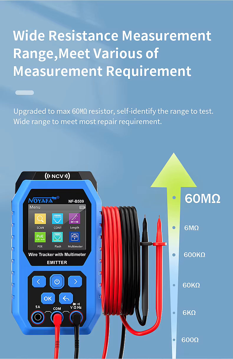 SP- B509 NETWORK CABLE TESTER WITH MULTIMETER