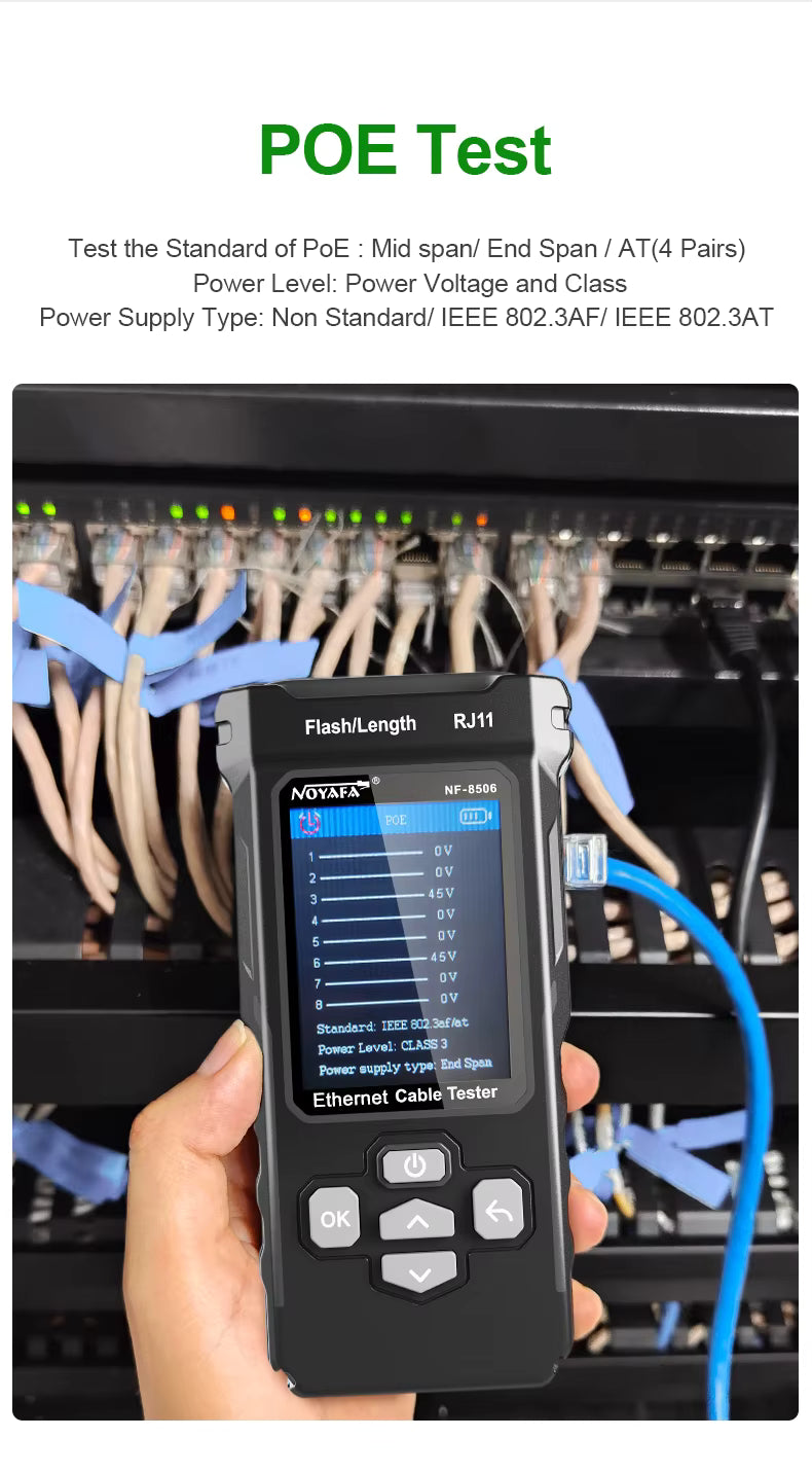 SP- 8506 NETWORK CABLE TESTER WITH IP,POE & WIRE TRACKING