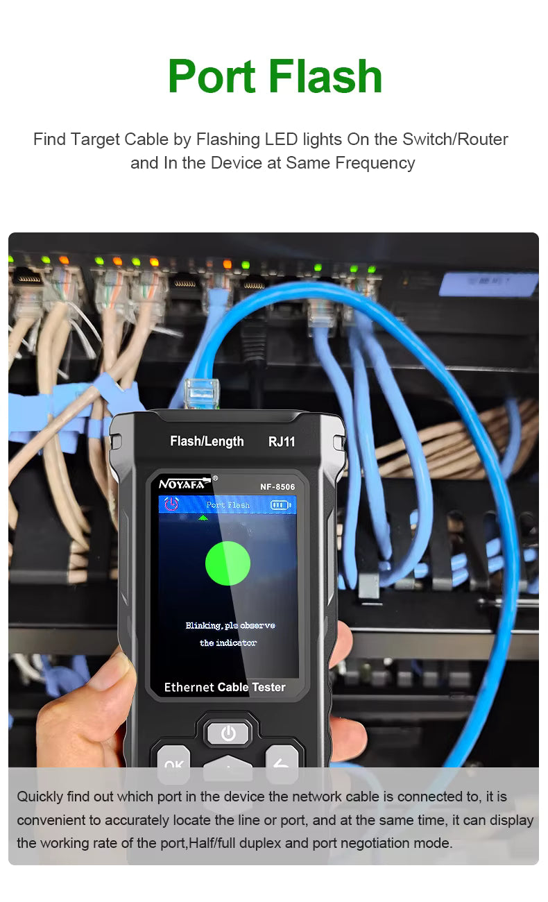 SP- 8506 NETWORK CABLE TESTER WITH IP,POE & WIRE TRACKING