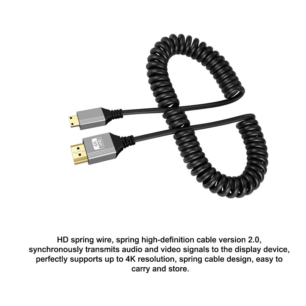 SP- 4K HDMI MINI TO HDMI CABLE 0.5M -SPIRAL
