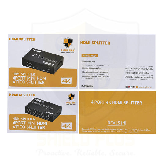 SP- HDMI SPLITTER 4 PORT 4K- 2K 30 HZ