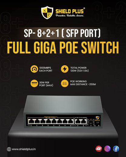 SP-8+2+1 FULL GIGA POE SWITCH -120W