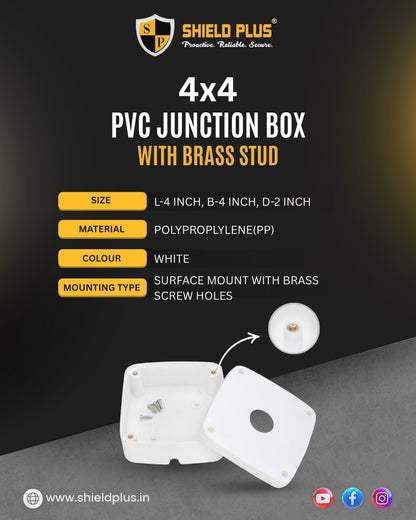 SP-4*4 PVC JUNCTION BOX WITH BRASS STUD