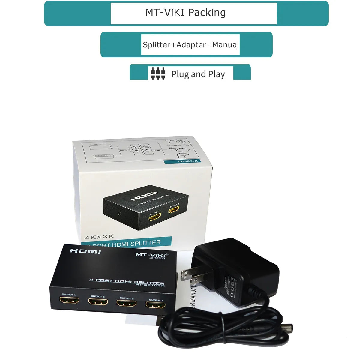 SP- MT HDMI SPLITTER 4 PORT 4K- 2K 60 HZ