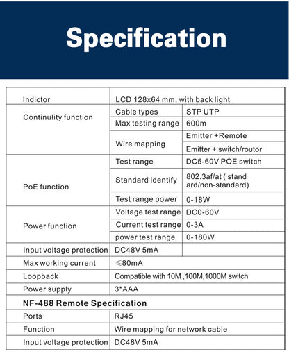SP- 488 POE & MULTIFUCTION NETWORK TESTER