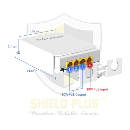 SP-GIGA OUTDOOR POE EXTENDER 1 INPUT 3 OUTPUT