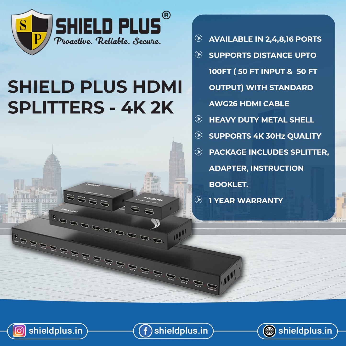 SP-MT HDMI SPLITTER 2 PORT 4K- 2K 60 HZ