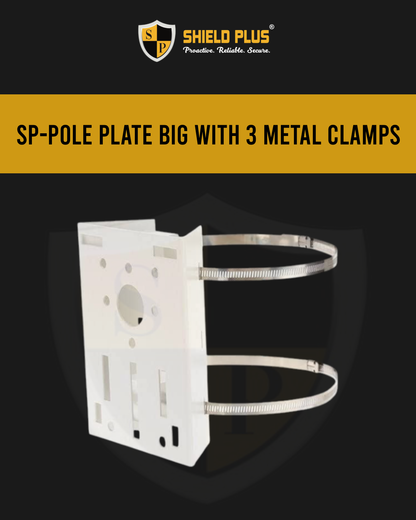 SP-POLE PLATE BIG WITH 3 METAL CLAMPS