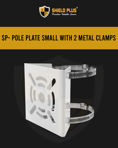SP- POLE PLATE SMALL WITH 2 METAL CLAMPS