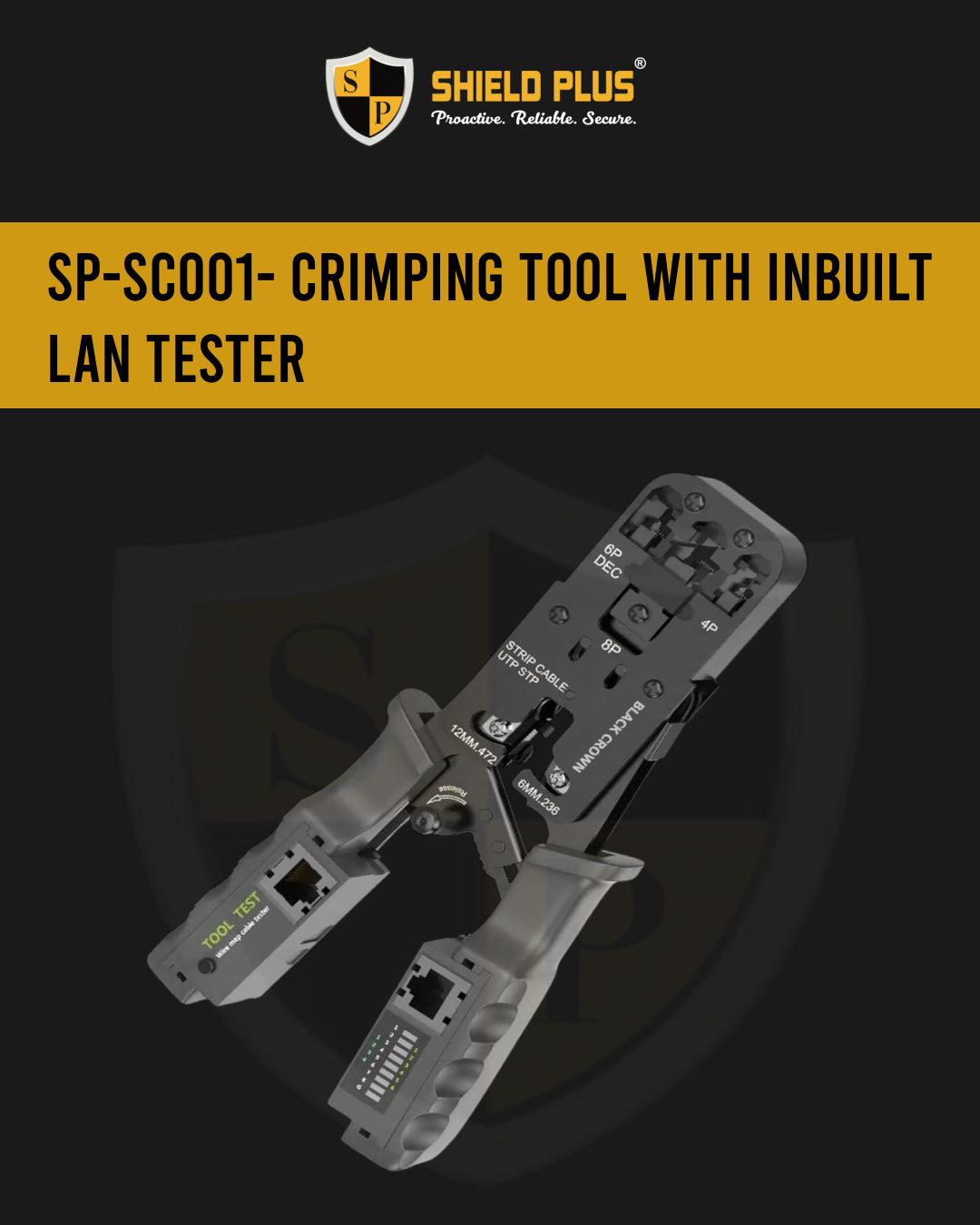 SP-SC001- CRIMPING TOOL WITH INBUILT LAN TESTER FOR RJ-45, RJ12 ( 6P & 8P)