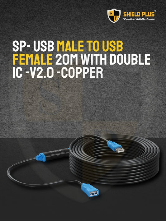 SP- USB MALE TO USB FEMALE 20M WITH DOUBLE IC -V2.0 -COPPER