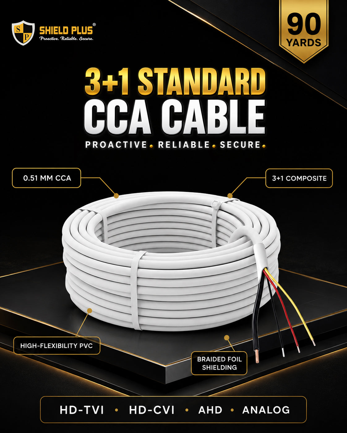 SP- 3+1 STANDARD CCA CABLE -90 YARDS