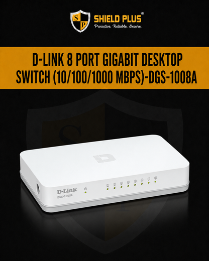 D-LINK 8 PORT GIGABIT DESKTOP SWITCH (10/100/1000 MBPS)-DGS-1008A