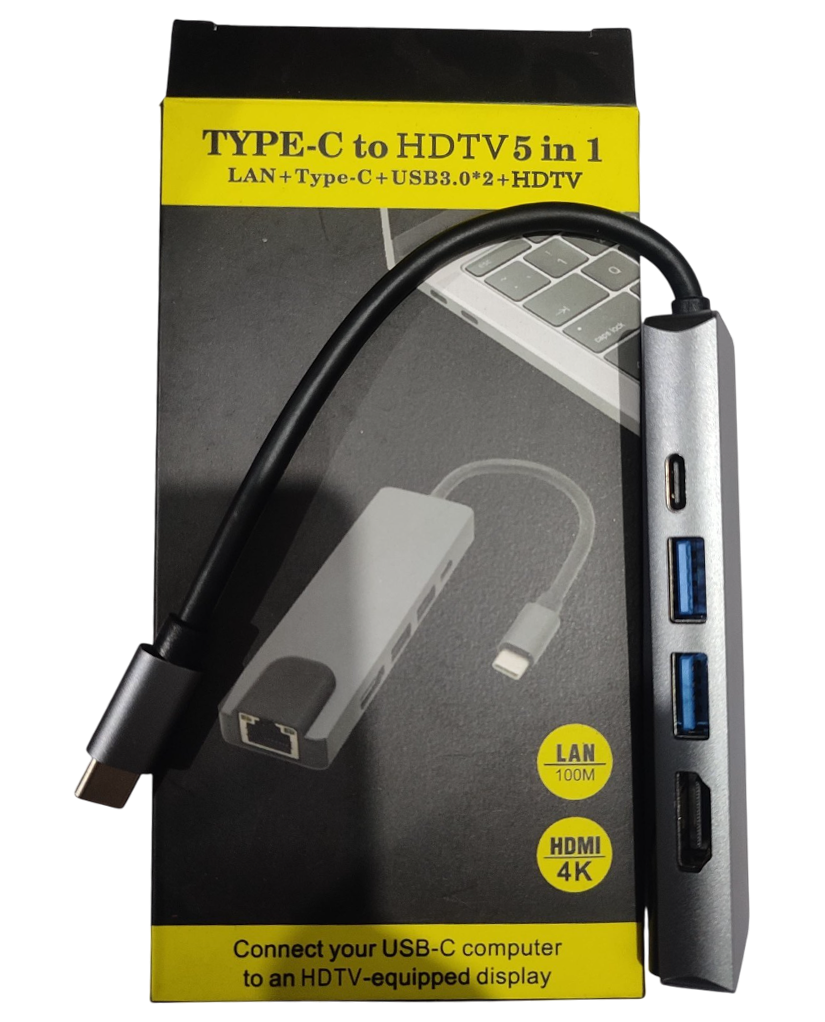 TYPE-C TO HDTV 5 IN 1 LAN+TYPE-C+USB3.0*2+HDTV