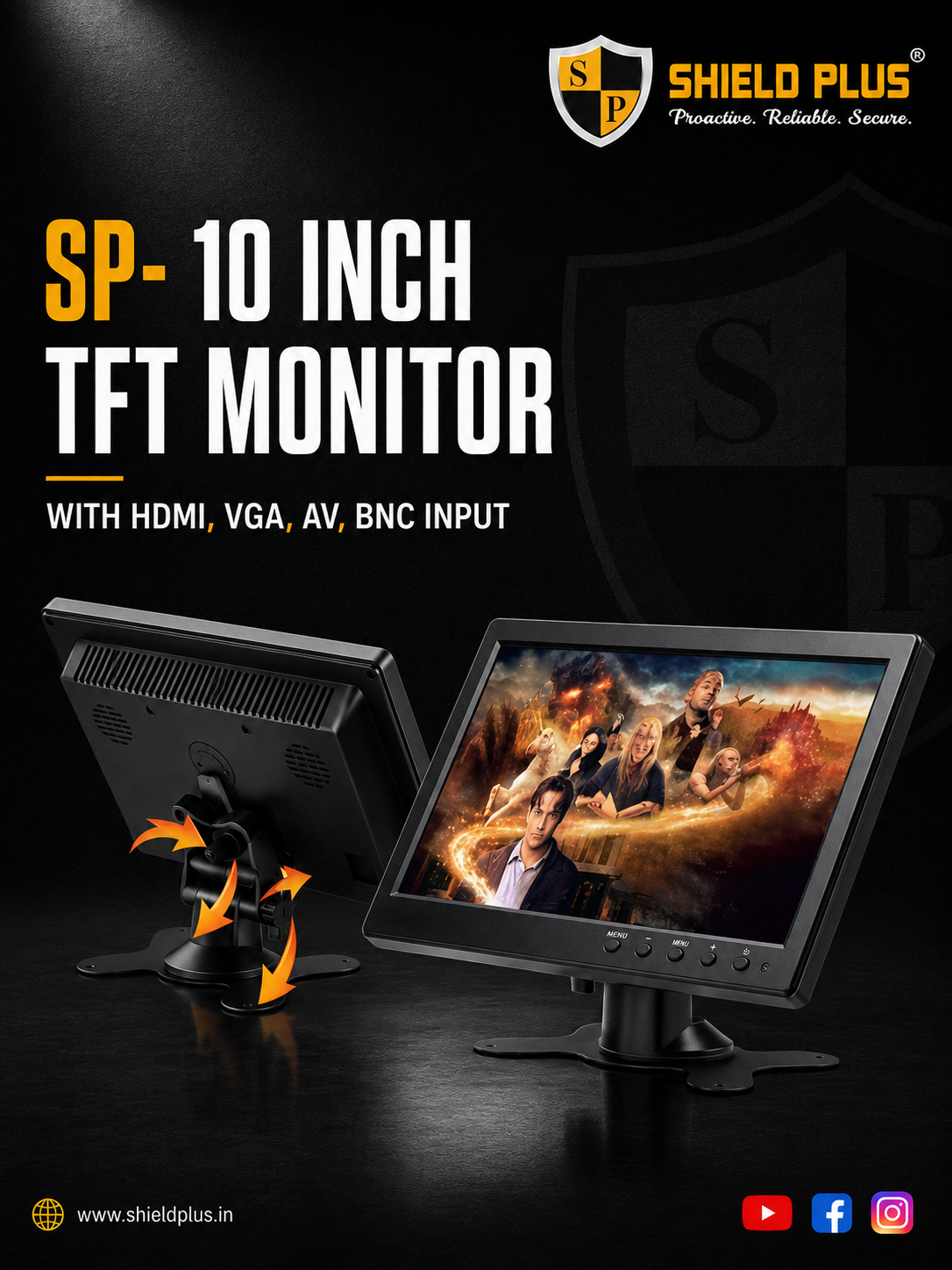 SP- 10 INCH TFT MONITOR WITH HDMI , VGA , AV , BNC INPUT