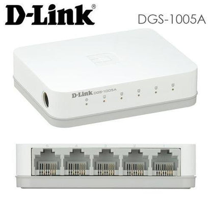 D-LINK 5 PORT GIGABIT DESKTOP SWITCH (10/100/1000 MBPS)-DGS-1005A