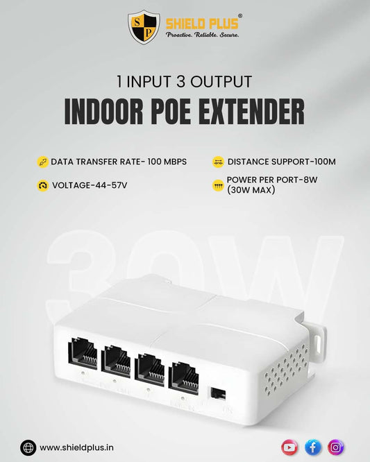 SP-INDOOR POE EXTENDER 1 INPUT 3 OUTPUT