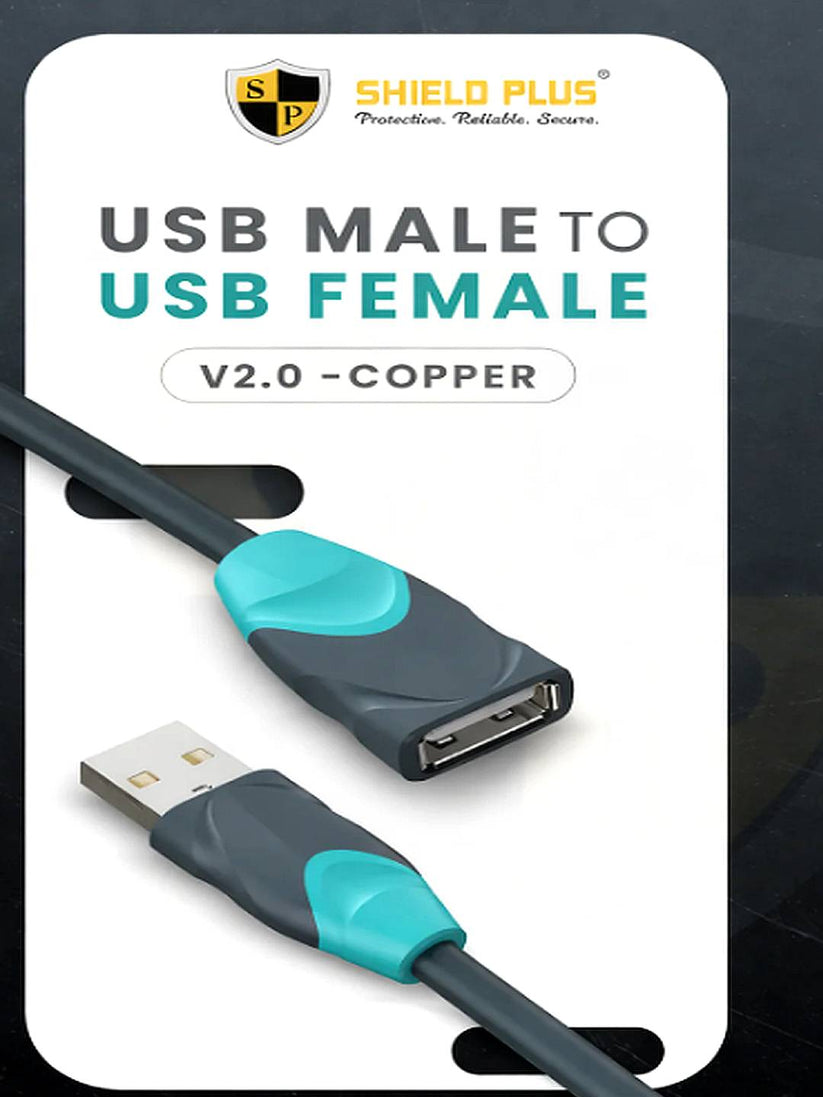 SP- USB MALE TO USB FEMALE V2.0 -COPPER – Shield Plus