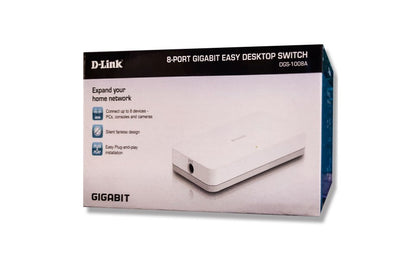 D-LINK 8 PORT GIGABIT DESKTOP SWITCH (10/100/1000 MBPS)-DGS-1008A