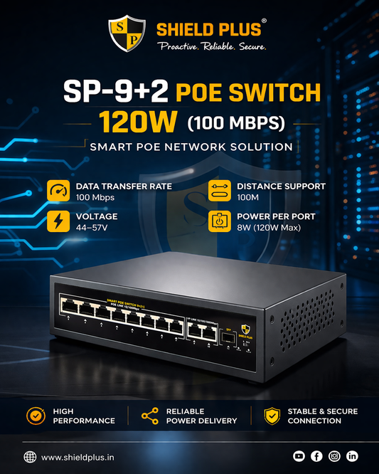 SP-9+2 POE SWITCH-120W (100 MBPS)