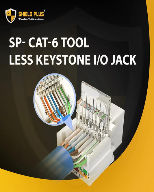 SP- CAT-6 TOOL LESS KEYSTONE I/O JACK